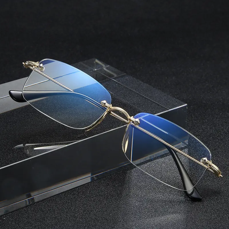 Borderless Reading Glasses Men Business Metal Glasses for Reader Mens Presbyopia Optical Eyeglasses +1.0 1.5 2.0 2.5 3.0 3.5 4.0