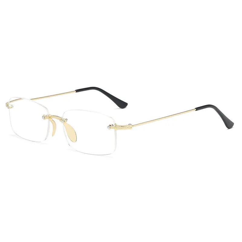 Borderless Reading Glasses Men Business Metal Glasses for Reader Mens Presbyopia Optical Eyeglasses +1.0 1.5 2.0 2.5 3.0 3.5 4.0