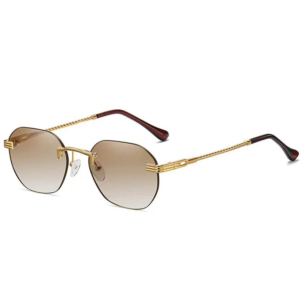 Men's Round Sunglasses Retro Metal Gold Black Brown Classic Sun glasses Fashion Woman Accessories Gifts Drop ship