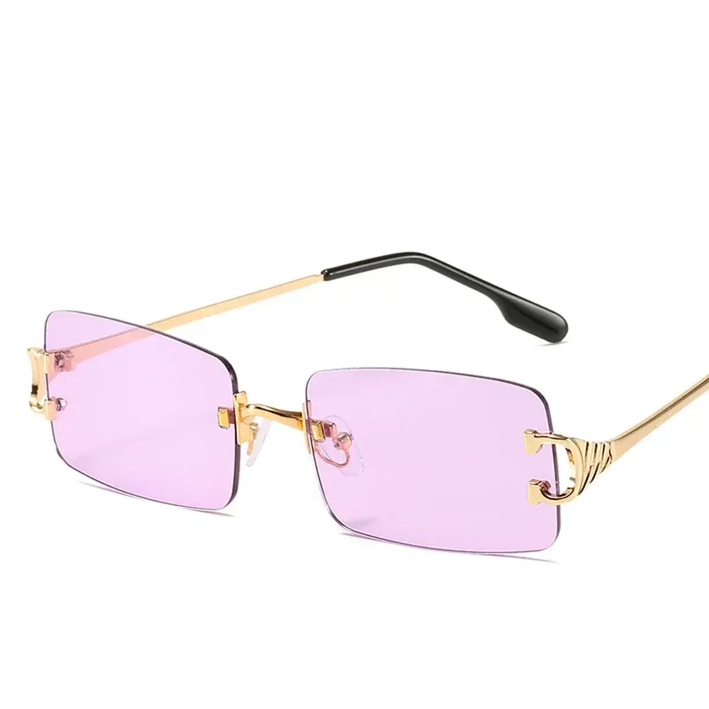 MUSELIFE Narrow Sunglasses Men Rimless Summer 2025 Red Blue Black Rectangular Sun Glasses For Women Small Face Hot Selling