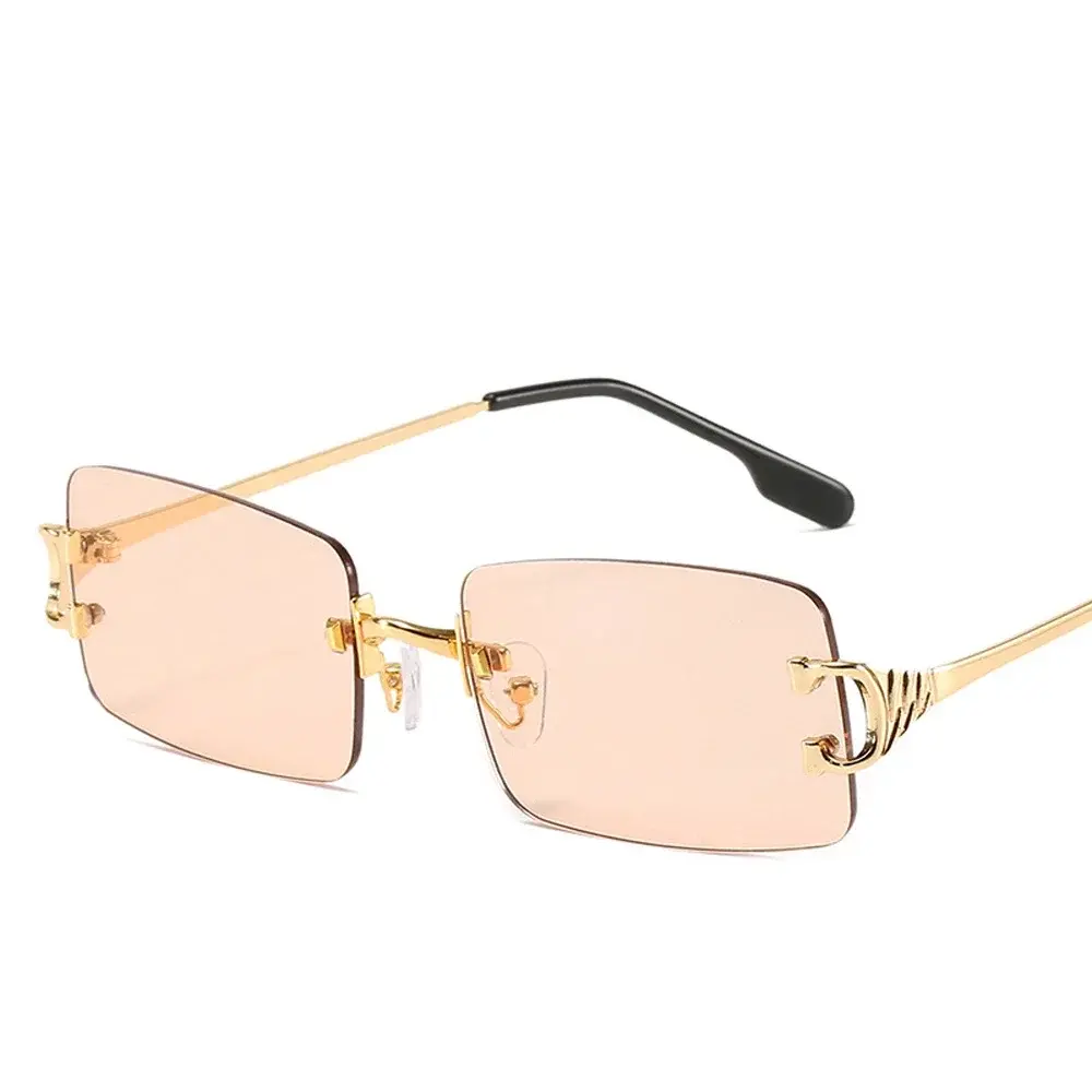 MUSELIFE Narrow Sunglasses Men Rimless Summer 2025 Red Blue Black Rectangular Sun Glasses For Women Small Face Hot Selling