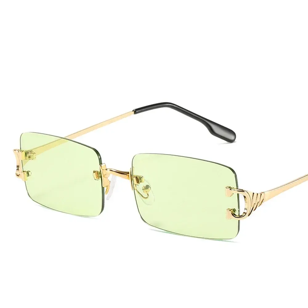 MUSELIFE Narrow Sunglasses Men Rimless Summer 2025 Red Blue Black Rectangular Sun Glasses For Women Small Face Hot Selling