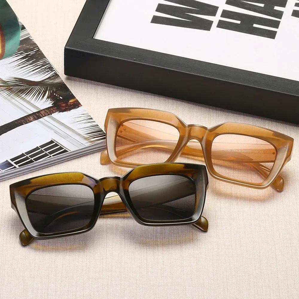MUSELIFE 2025 New Square Cat Eye MEN Sunglasses Vintage Design  Sun Glasses For Male Eyewear UV400