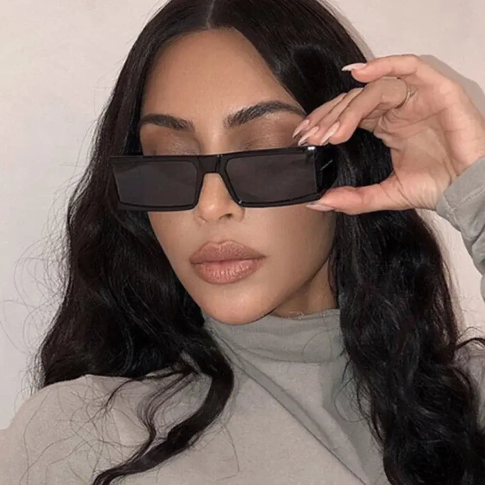 Fashion Rectangle Sunglasses Women New Oversized Mirror Men Shades Glasses Luxury Brand Trend Unique Female Eyewear