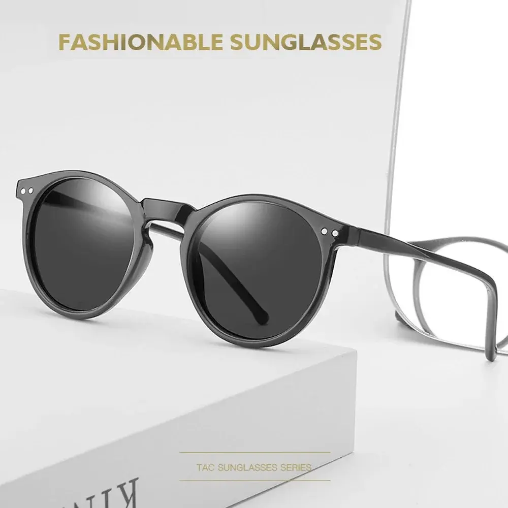 MUSELIFE Retro Polarized Sunglasses Men Women Vintage Small Round Frame Sun Glasses Polaroid Lens UV400 Goggles Shades Eyewear