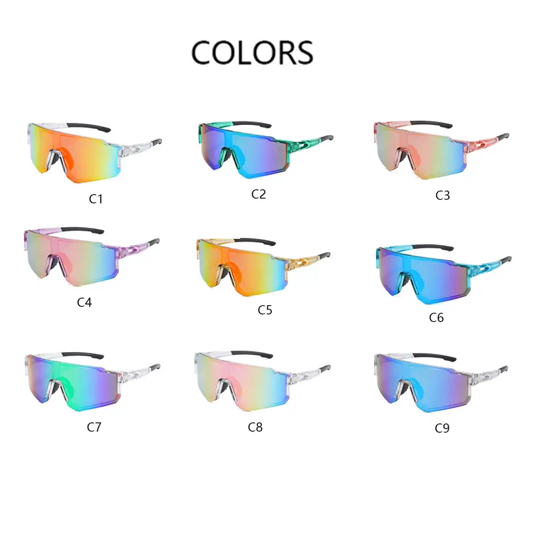 RUISIMO Oversized Sports Sunglasses Men 2025 New in Punk Mirror Outdoor Skiing Goggle Trendy Wrapped Round Anti-UV Riding Shades
