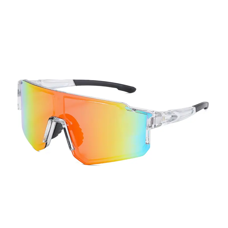 RUISIMO Oversized Sports Sunglasses Men 2025 New in Punk Mirror Outdoor Skiing Goggle Trendy Wrapped Round Anti-UV Riding Shades