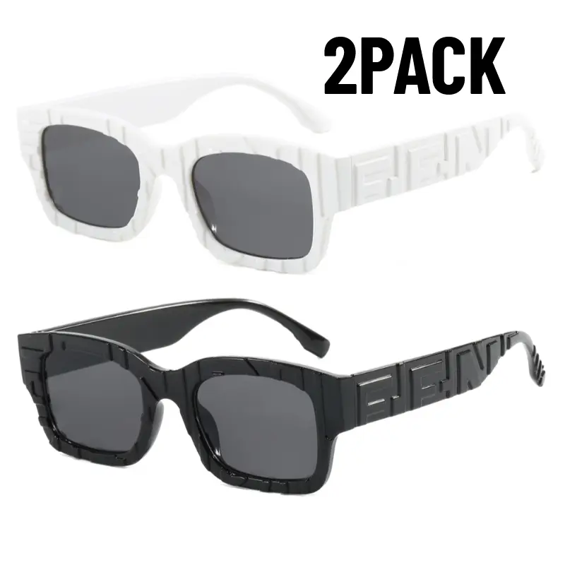 2PACK New Square Sunglasses Vintage Women Fashion Female Sun Glasses Men Shades UV400 Luxury Brand Male Fishing Glasses