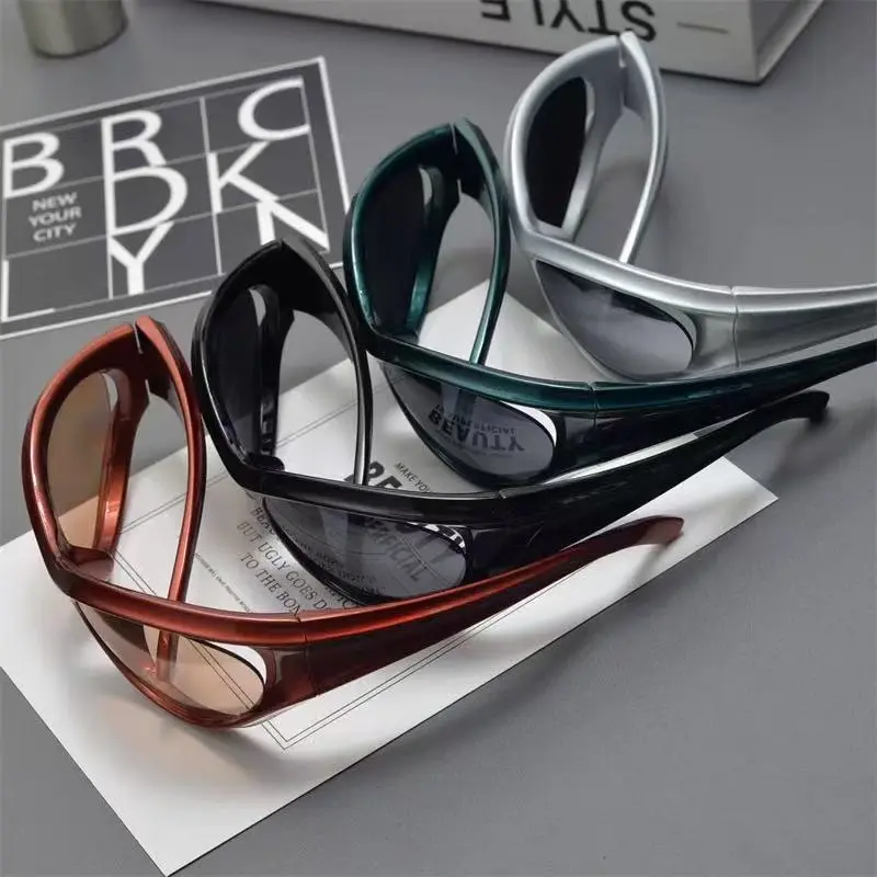 Oversized Punk Sport Sunglasses Women Men Luxury Brand Designer Hip Hop One Piece Y2K Sun Glasses