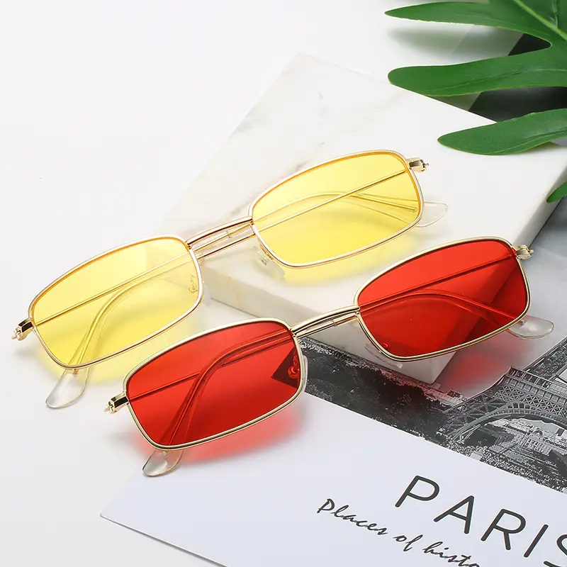 Candy Color Vintege Metal Cat Eye Sunglasses UV400 Female Summer Street Eyewear for Women Korea Style Gafas De Sol