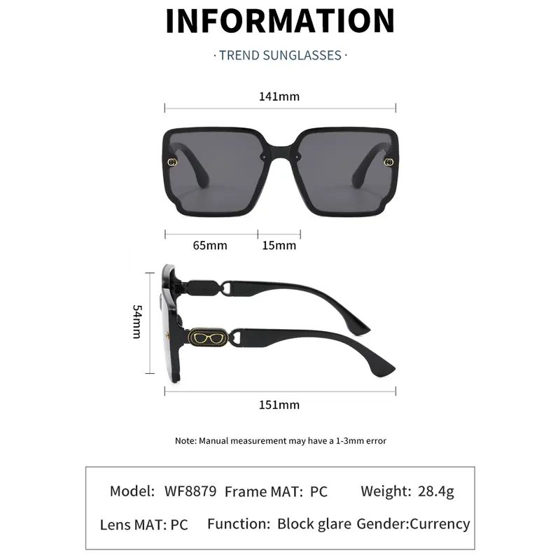 Sunglasses for Women New Fashion Rimless Eyeglasses Gradient Sunglasses Lady Vintage Classic Fashion Eyewear