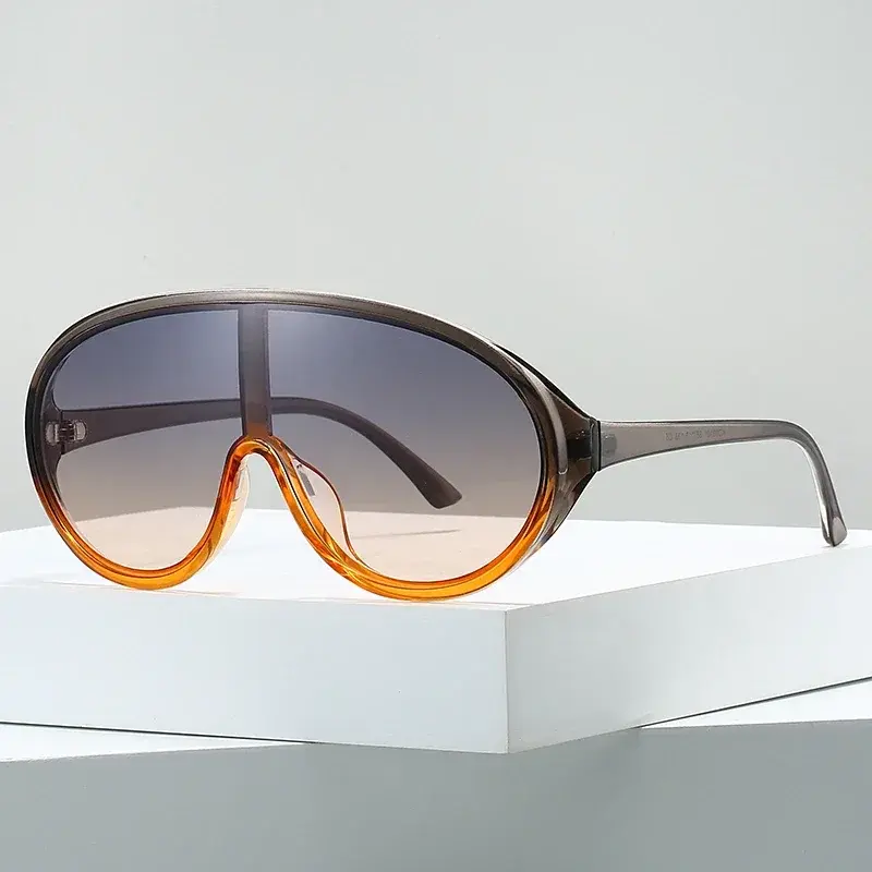 New One-piece Oversized Punk Sunglasses Women Luxury Brand Square Shield Sun Glasses for Men Wrap Around Goggle Eyewear Shades