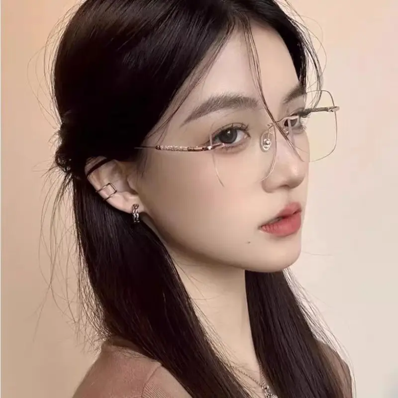 1/2PCS Female Rimless Photochromic Reading Glasses Men Women Far Sight Eyeglasses Trendy Color Changing Presbyopic Glasses
