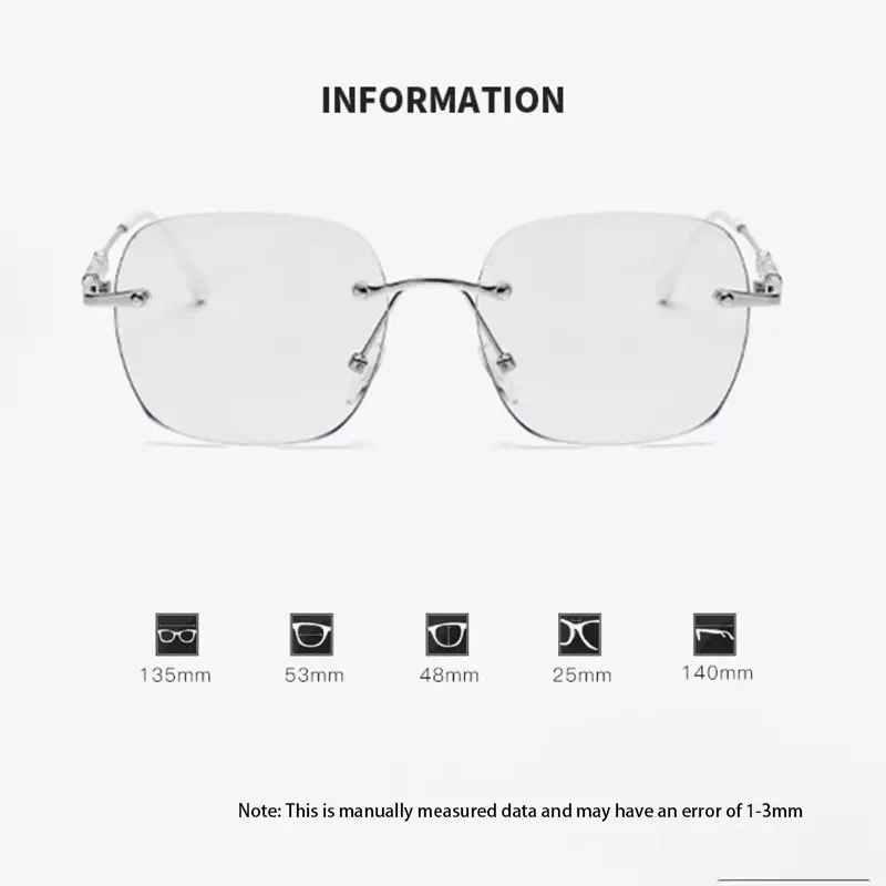 1/2PCS Female Rimless Photochromic Reading Glasses Men Women Far Sight Eyeglasses Trendy Color Changing Presbyopic Glasses