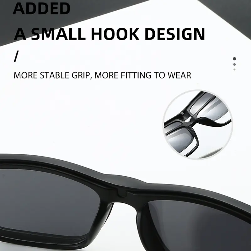 PC 5In 1 New Style Magnet Clip On Glasses Frame Trend fishing Driving Sunglasses For Men 2024 Optical Computer Glasses UV400