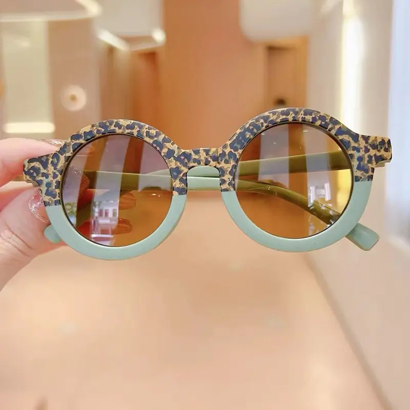 New Splicing Colour Round Cute Kids Sunglasses UV400 Boy Girls 1-7 Years Old Lovely Baby Sun Glasses Children Oculos De Sol