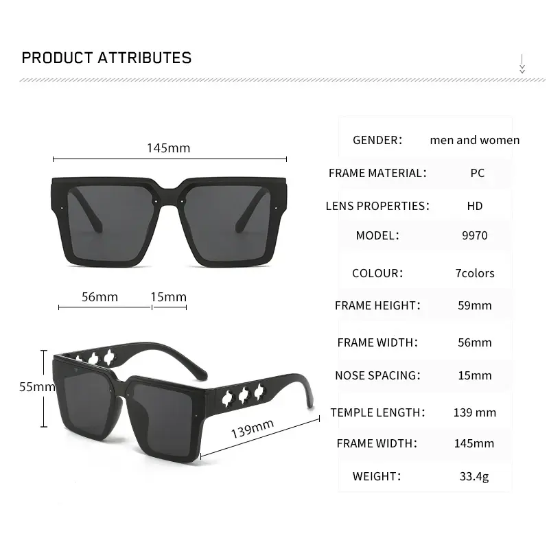2PACK New Retro Men Square Sunglasses for Women Vintage Luxury Designer Sun Glasses Fashion Shades UV400 Eyeglasses