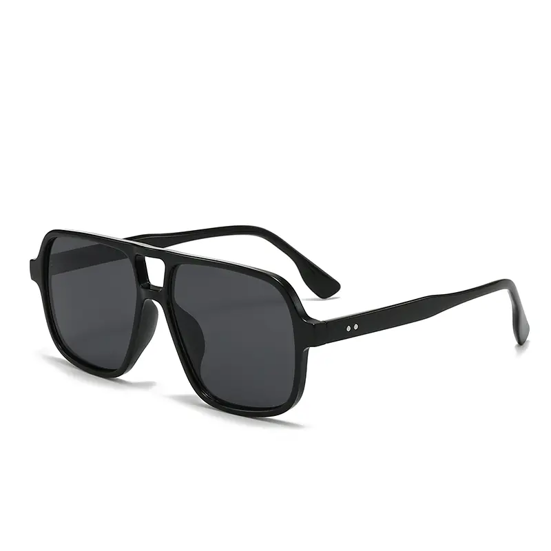 Women Men Square Sun Glasses Retro Polygon Sunglasses Female Black Vintage Fashion Ladies Oculos De Sol Double Beam Eyeglasses