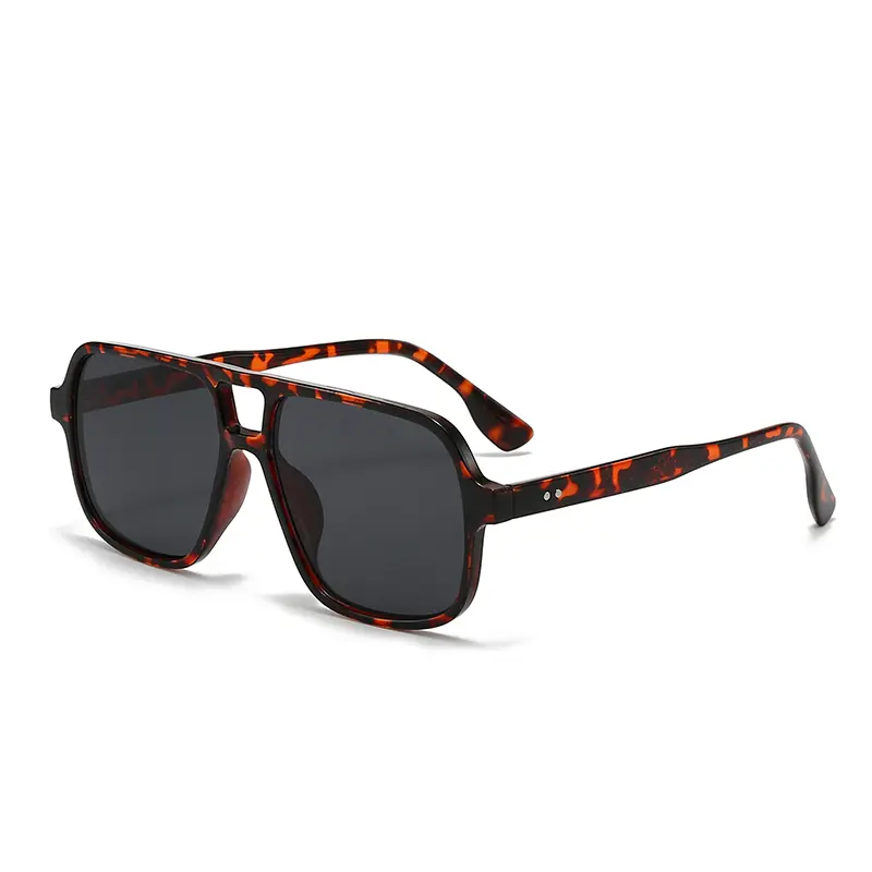 Women Men Square Sun Glasses Retro Polygon Sunglasses Female Black Vintage Fashion Ladies Oculos De Sol Double Beam Eyeglasses
