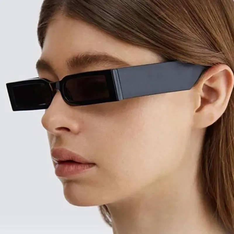 Luxury Rectangle Fashion Sunglasses Man Hip Hop Vintage Designer Black Shades Sun Glasses Small Frame Personality UV400 Eyewear