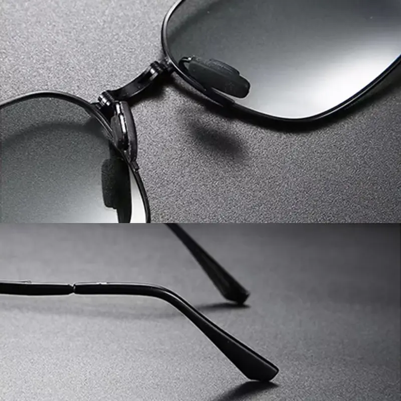 New 2024 High-quality Fashion Foldable Polarized Sunglasses Men Women Vintage Portable Folding Metal Frame Sun Glasses UV400