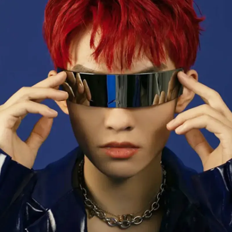 2023 Futuristic Wrap Around Sunglasses Men Costume Glasses Mask Novelty Glasses Halloween Party Party Supplies Decoration