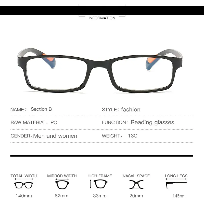 10 Pcs Reading Glasses Men Ultralight Anti Blue Light Presbyopia Eyeglasses Male Hyperopia Optical Eyewear Diopters +100 To+400