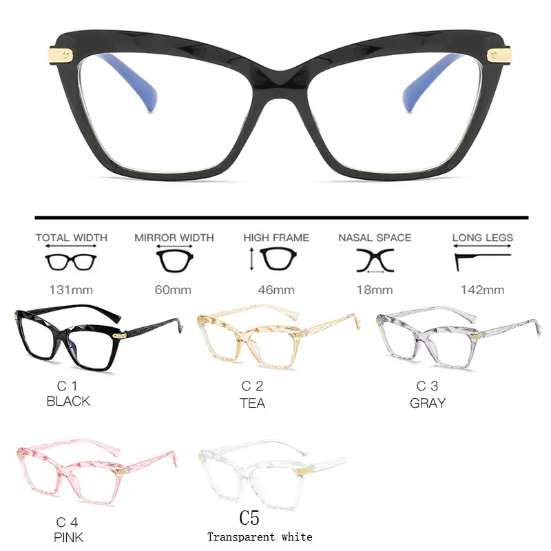 Cat Eye Glasses Women Glasses Frame Optical EyeGlasses Fashion Vintage Eyewear Clear Men Glases