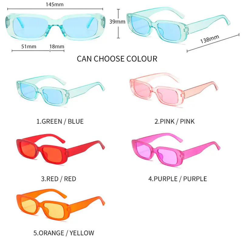 2023 Luxury Women's Square Sunglasses Small Rectangle Sunglasses Women Vintage Brand Designer Square Sun Glasses Shades Female