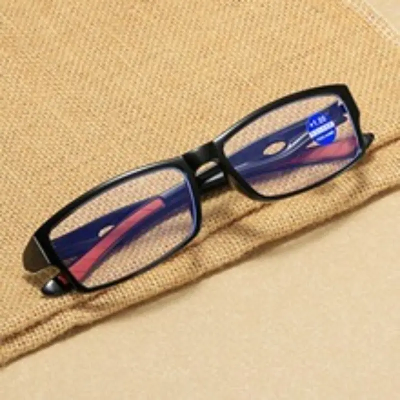 3/5PCS Sport Style Non-Prescription Reading Glasses Anti-Blue Light Rectangular Full Rim Eyewear, PC Frame Material
