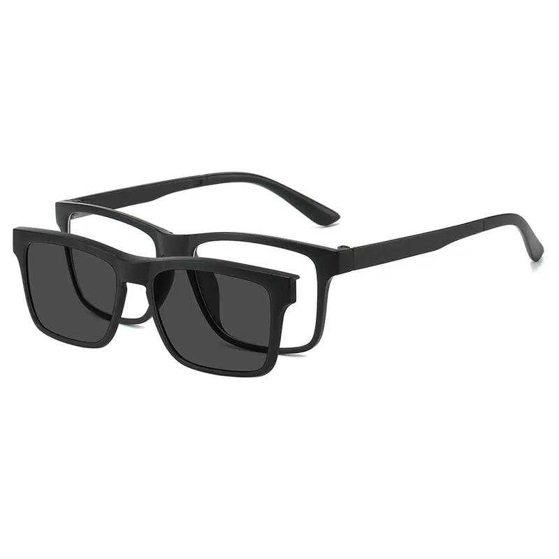 PC 2In 1 New Style Magnet Clip On Glasses Frame Trend fishing Driving Sunglasses For Men 2024 Optical Computer Glasses UV400