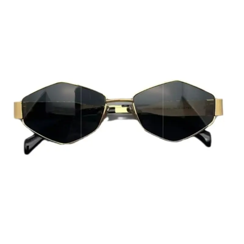 Metal Small Frame Polygonal Women's Sunglasses Fashion Punk Rhombus Sun Glasses For Women Trendy 2024 Vintage Diamond Eyewear