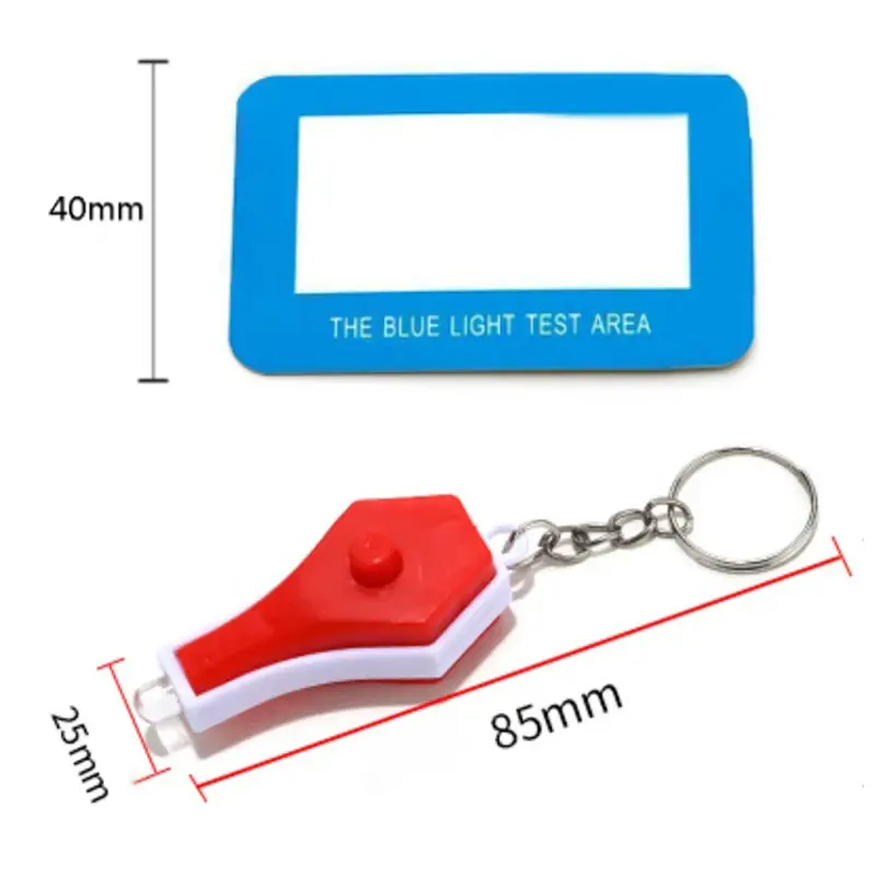 Anti-Blue Light Test Card Light Computer Glasses UV Test Accessories Blue Ray Lighter Detection Generator English Testing Card