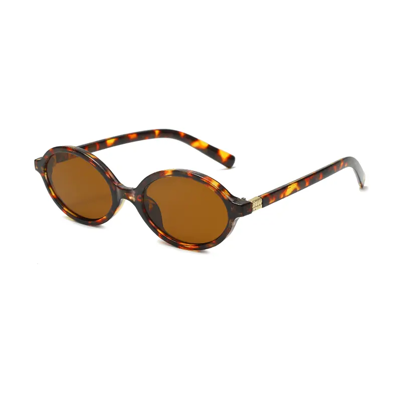 Sexy Small Oval Women's Sunglasses 2024 New Fashion Leopard Brown Hot Sun Glasses Female Retro Colorful Shade Eyeglasses