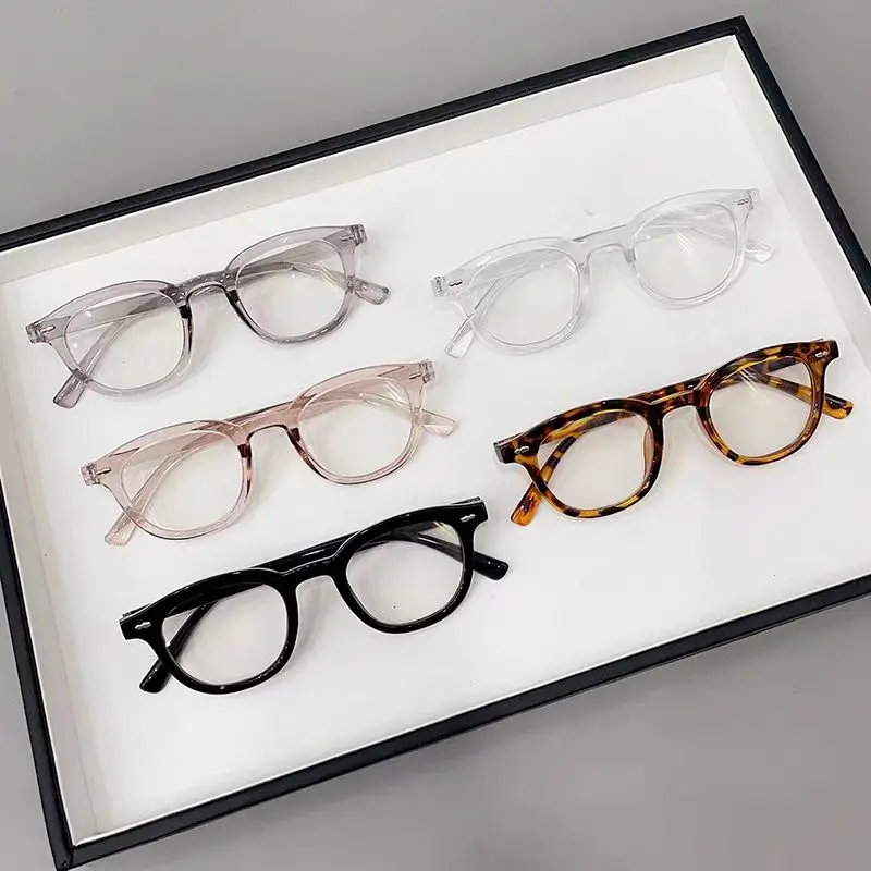 Ultralight Leopard Print Anti Blue Light Glasses Women Men Round Glasses Frames for Read Female Fashion Vintage Clear Eyeglasses