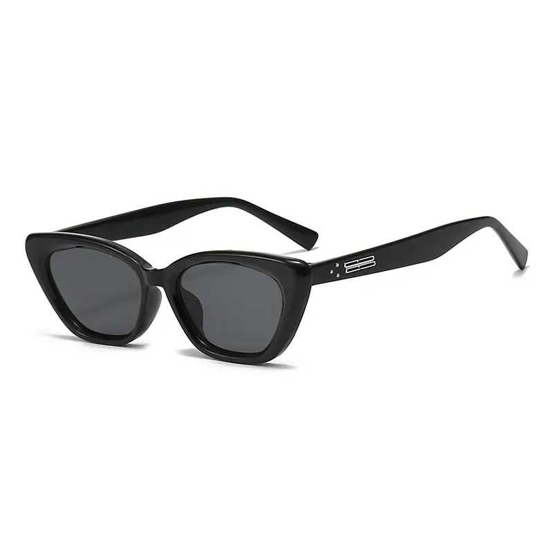 New Vintage Cat Eye Sunglasses Woman Retro Shades Black Sun Glasses Female Fashion Small Frame Mirror Square Oculos De Sol