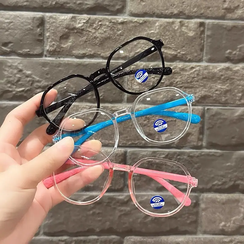 Blue Light Blocking Glasses for Kids Computer Glasses Silicone Frame Clear Lens Girl Boy Video Gaming Children Safety Eyewear