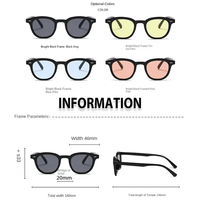 Retro Circular Sunglasses 2024 2025 Men Women Vintage Small Round Sun Glasses UV400 Goggles Shades