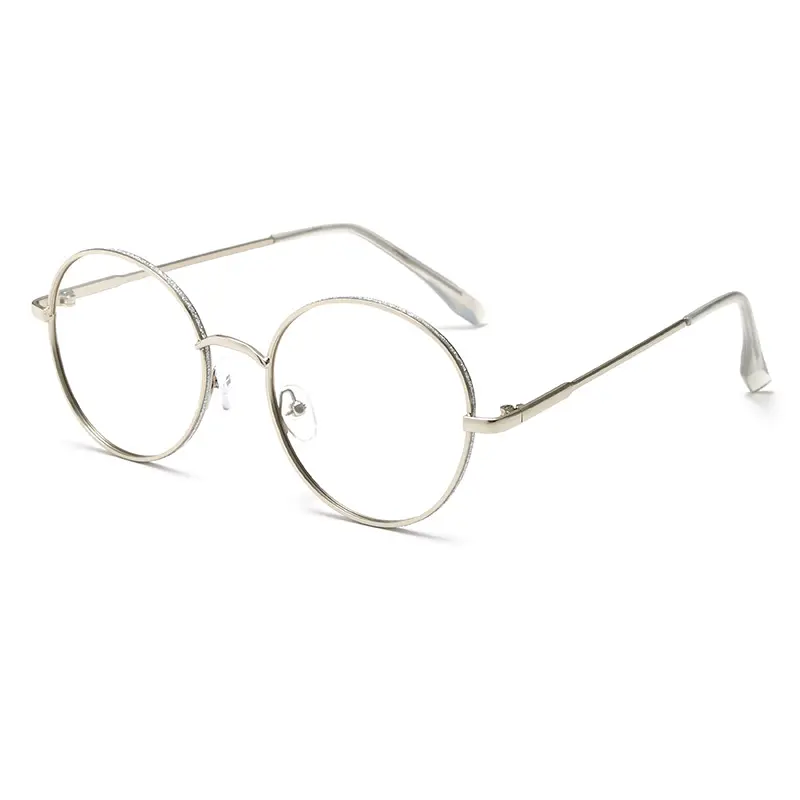 Fashion Vintage Men Women Metal Frame Glasses Photochromic Retro Oversized Round Circle Eyeglasses Outdoor Driving Eyewear