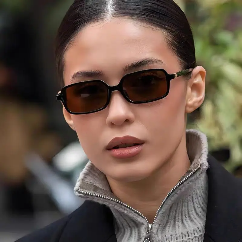 Sexy Small Rectangle Women's Sunglasses 2025 New Fashion Leopard Brown Hot Sun Glasses Female Retro Colorful Shade Eyeglass