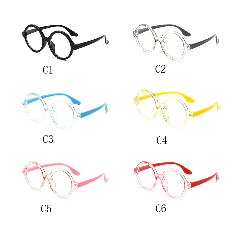 Anti Blue Light Children Glasses Round Boy Girl Eyeglass Frame Optical Eyewear Ultralight Eye Protection Computer Goggles