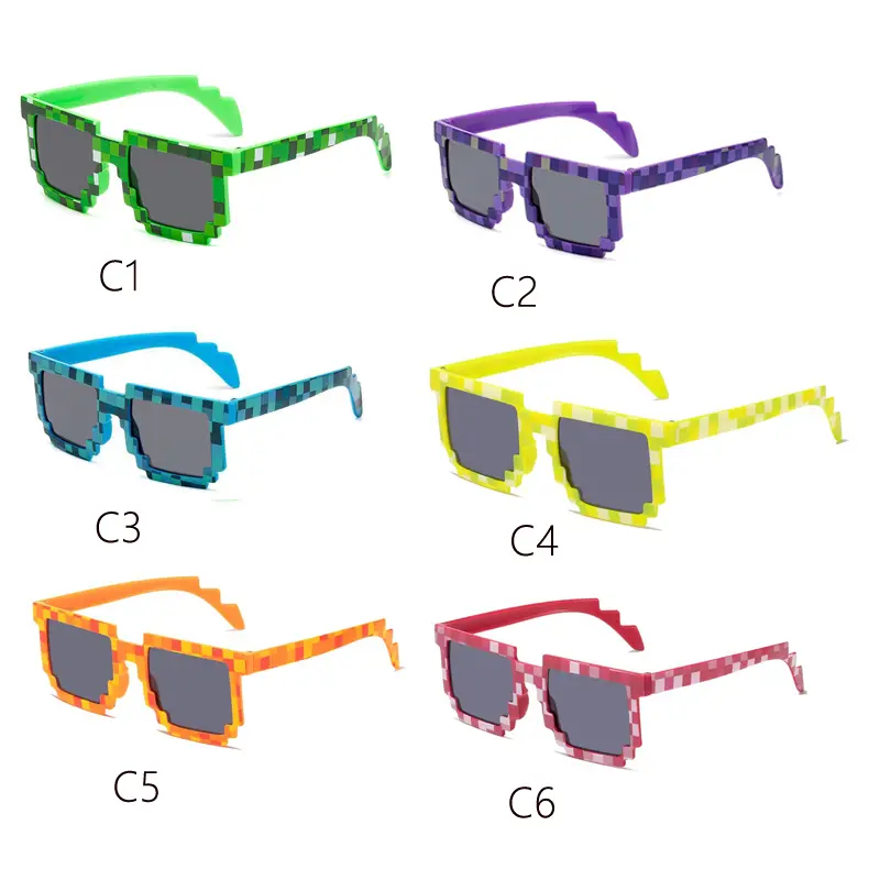 2024 New Fashion Sun Glasses Hot Sale Sunglasses Creeper Glasses Novelty Mosaic Funny Goggles Boys Girls Pixel Eyewear