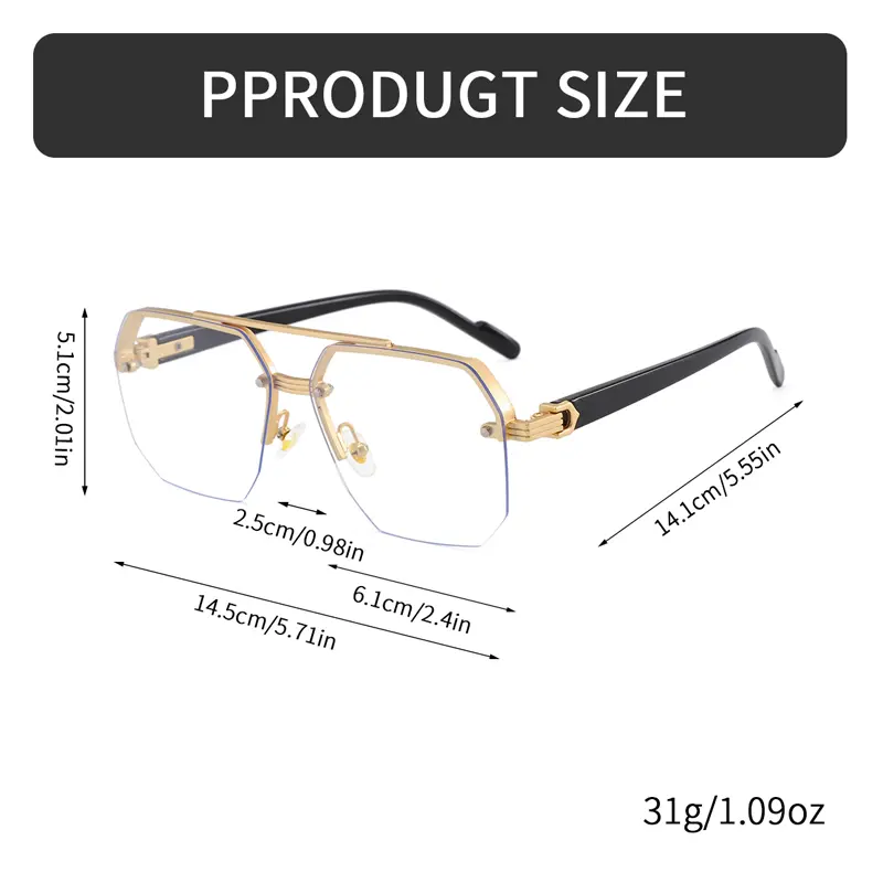 Luxury Metal Photochromic Sunglasses Men Women Vintage Double Beam Sun Glasses Stylish Chameleon Anti-glare Driving Shades UV400