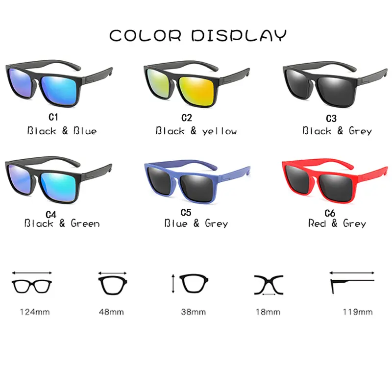 2023 Kids Sunglasses UV400 Protection Vintage Brand Polarized Children Sun Glasses Girls Boys Multi Color Eyeglasses Eyewear