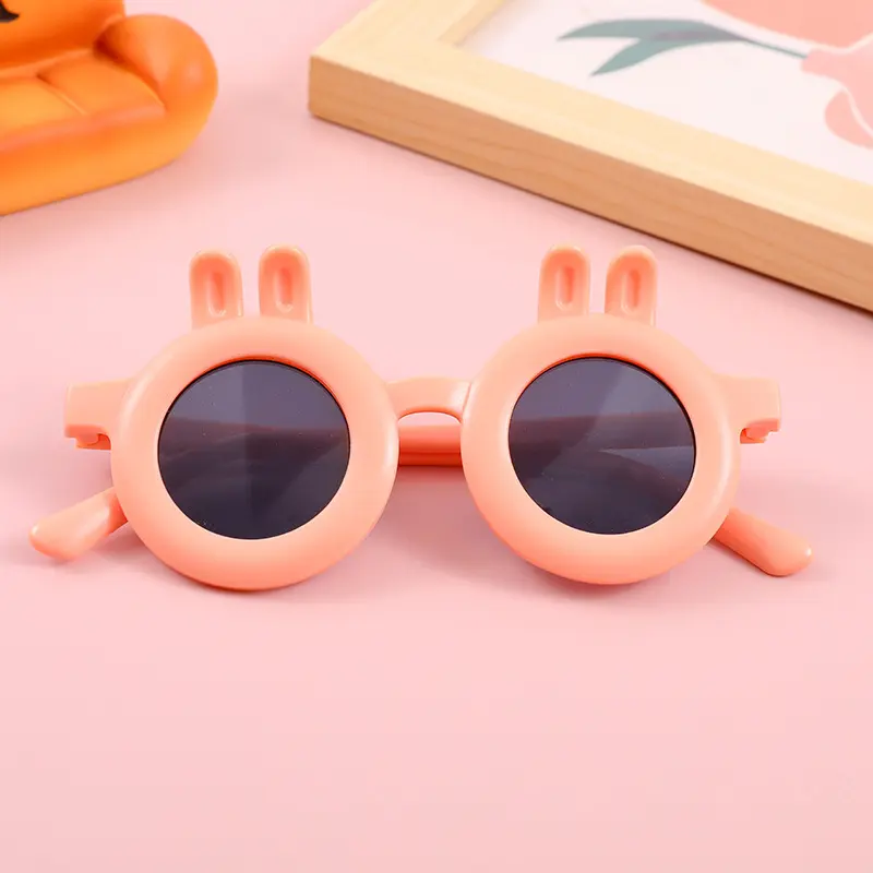 Children Rabbit Ear Oval Sunglasses Cute Boys Girls Baby Protection Sun Glasses Kids Outdoor UV Protection Eyewear UV400 Goggles