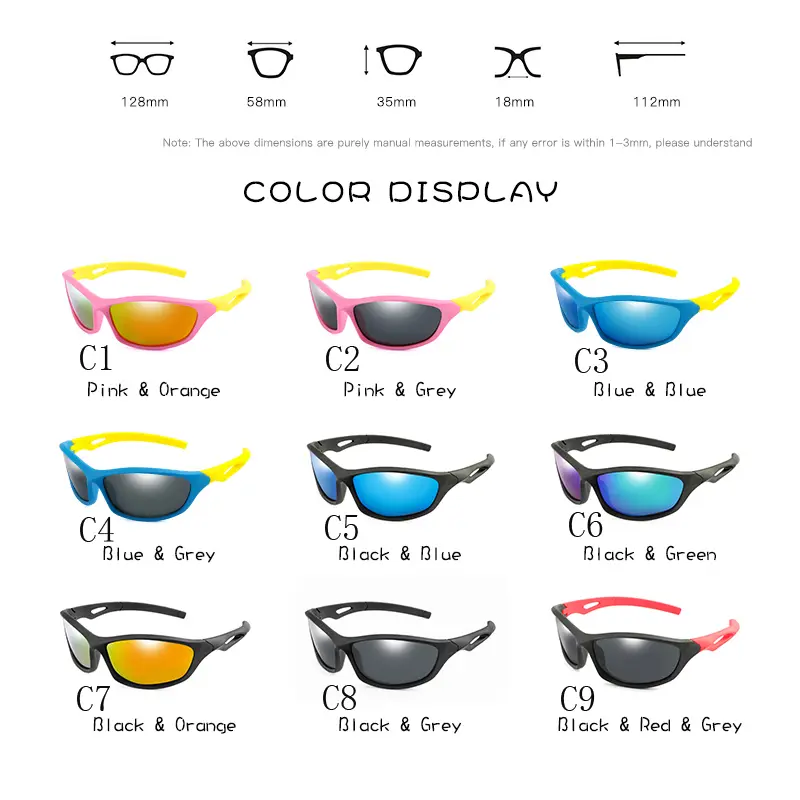 Kids Boy Sports Sun Glasses TR90 Cool Sunglasses Outdoor Goggle UV Protection Eyewear Balance car slide Shades Children Glasses