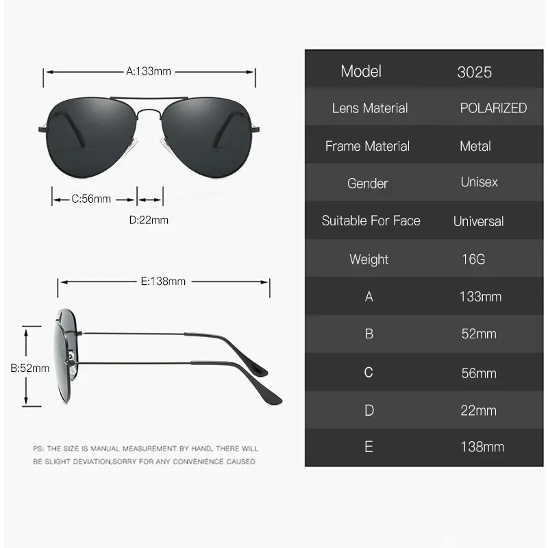 Luxury Men's Polarized Sunglasses Brand Designer Square Vintage Driving Sun Glasses UV400 Male Eyewear SunGlasses for Women Men