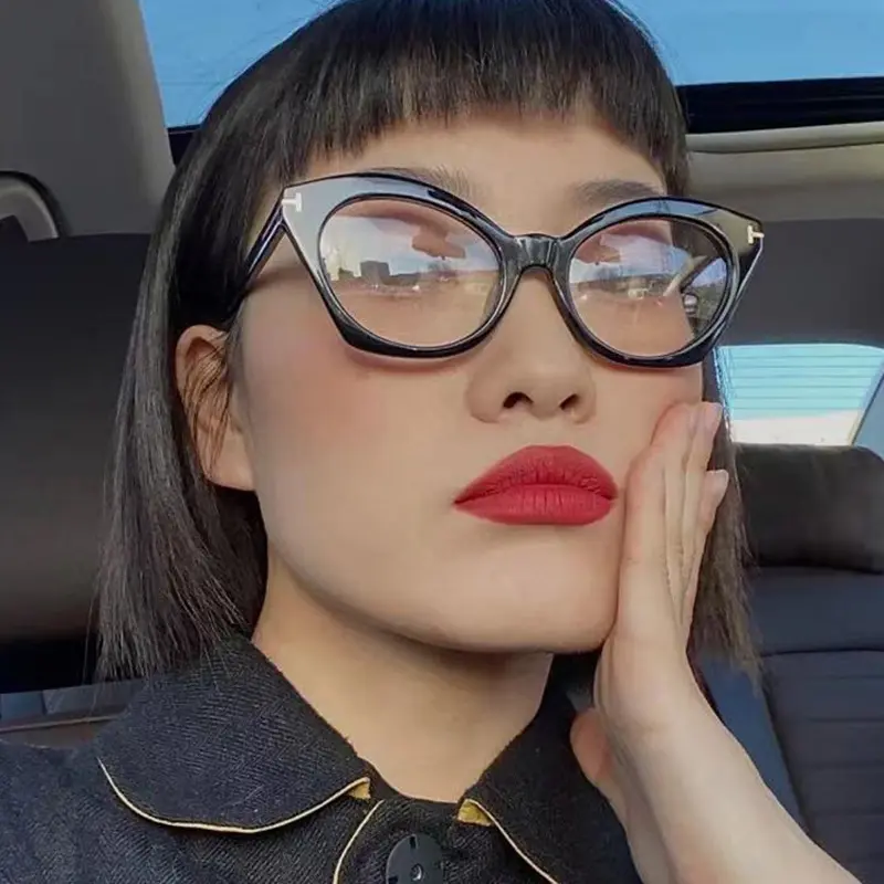 Sexy Cat Eye Eyeglasses Frames 2023 Women Anti Blue Light Glasses Frame Brand Design Vintage Clear Blue Light Resistant Eyewear