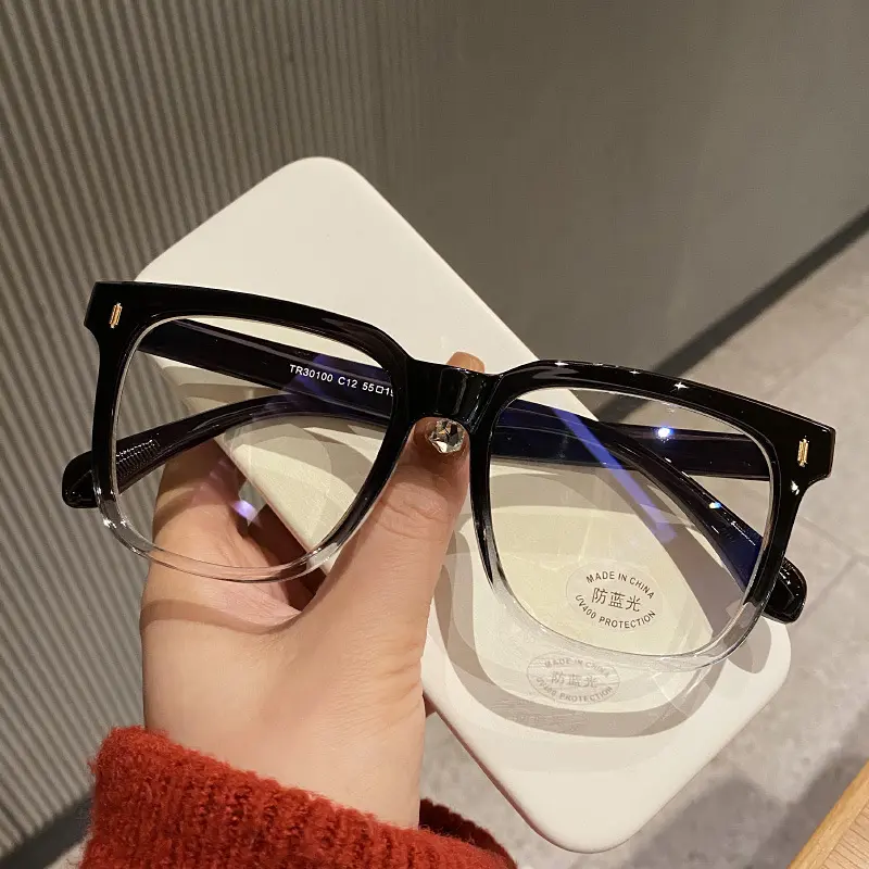 Transparent Computer Glasses Frame Women Men Anti Blue Light Round Glasses Blackout Glasses Optical Glasses Lenses
