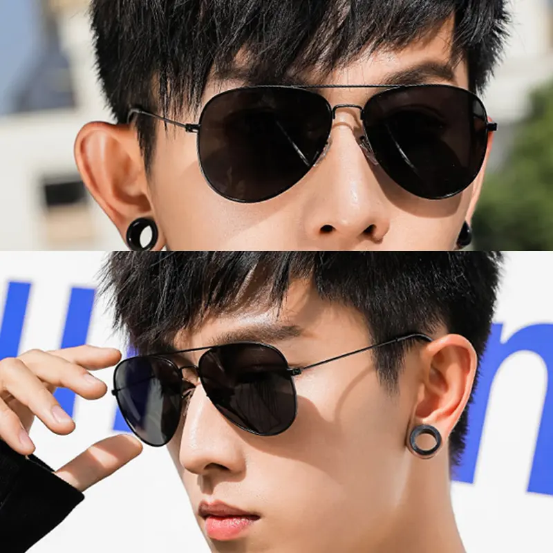 Luxury Men's Polarized Sunglasses Driving Sun Glasses For Men Women Brand Designer Male Vintage Black Pilot Sunglasses UV400